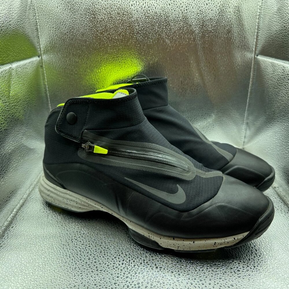 Size 12 Nike Lunar Bandon Mens Zip Up Mid‎ Black Volt Golf Shoes 552072-002